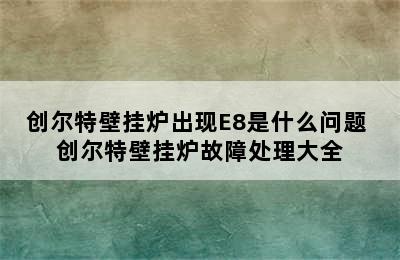 创尔特壁挂炉出现E8是什么问题 创尔特壁挂炉故障处理大全